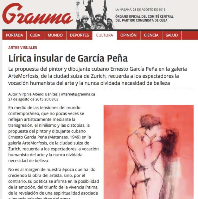 Ernesto García Peñas exhibition ‘Island Lyrics’ en granma.cu