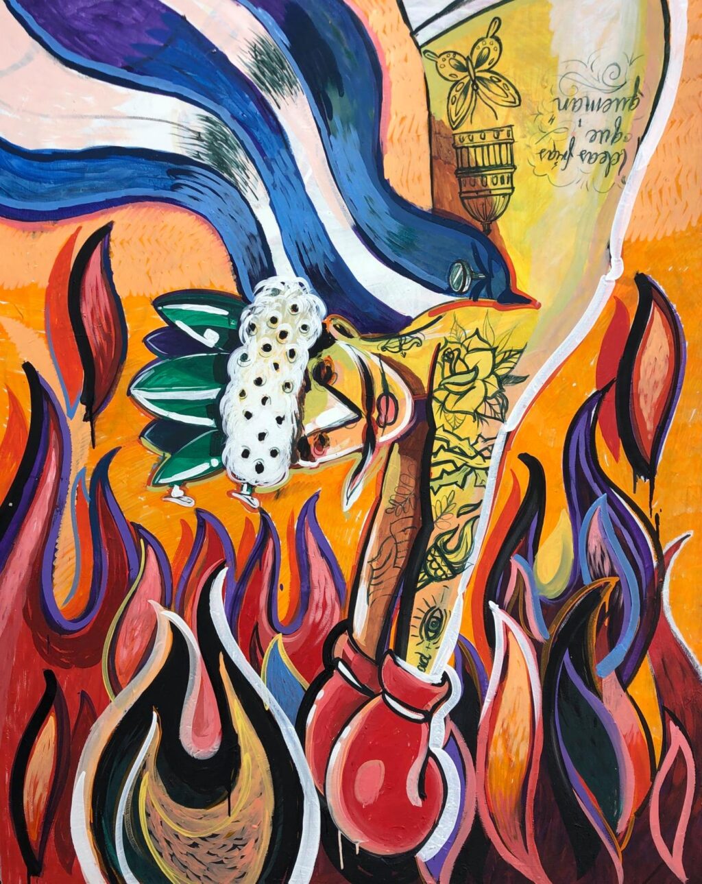 Marco Arturo Herrera - Pa’ la caliente 2020, Mixed on canvas, 170 x 140 cm